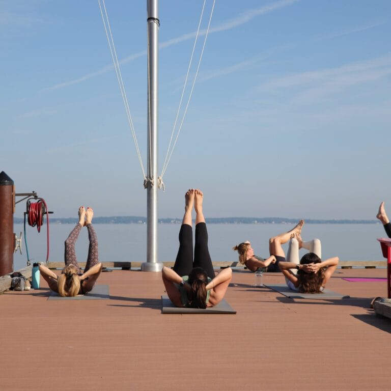 yoga on the pier